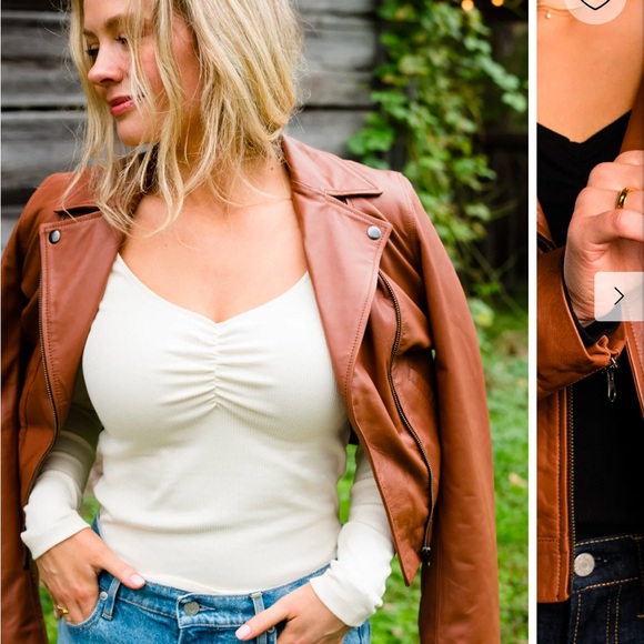 🤎ABLE Maha Leather Jacket ~ Whiskey ~ Small - Picture 13 of 16